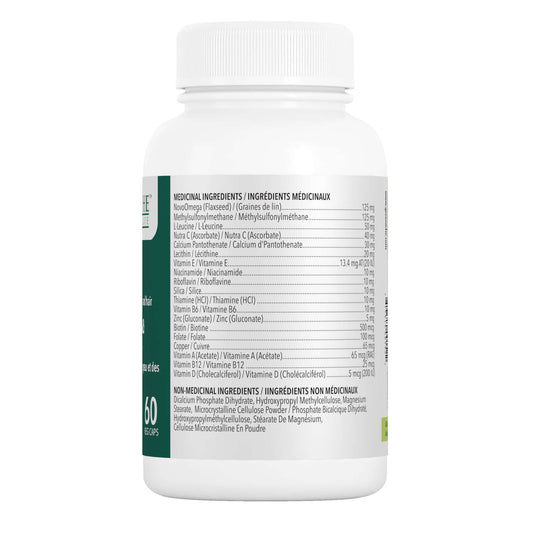 Hair Skin and Nails Supplements bottle containing ingredient list and nutritional information.