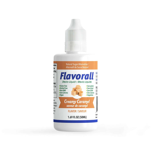 Flavorall Creamy Caramel Sugar Free Sweetener – Liquid Drops (50 ml) for enhancing shakes and desserts.